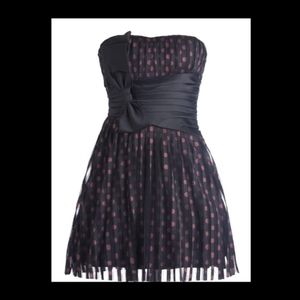 RICKETY RACK Strapless Polka Dot Retro Party Dress